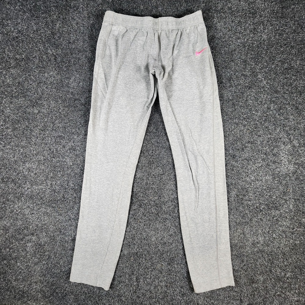 Girls Youth Nike Gray Leggings Sportswear Pink Logo Size XL